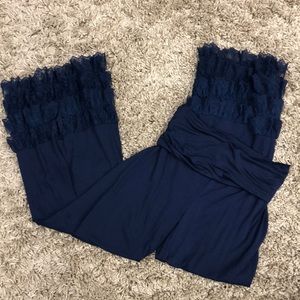 Adorn. Blue ruffle pants. Size small.